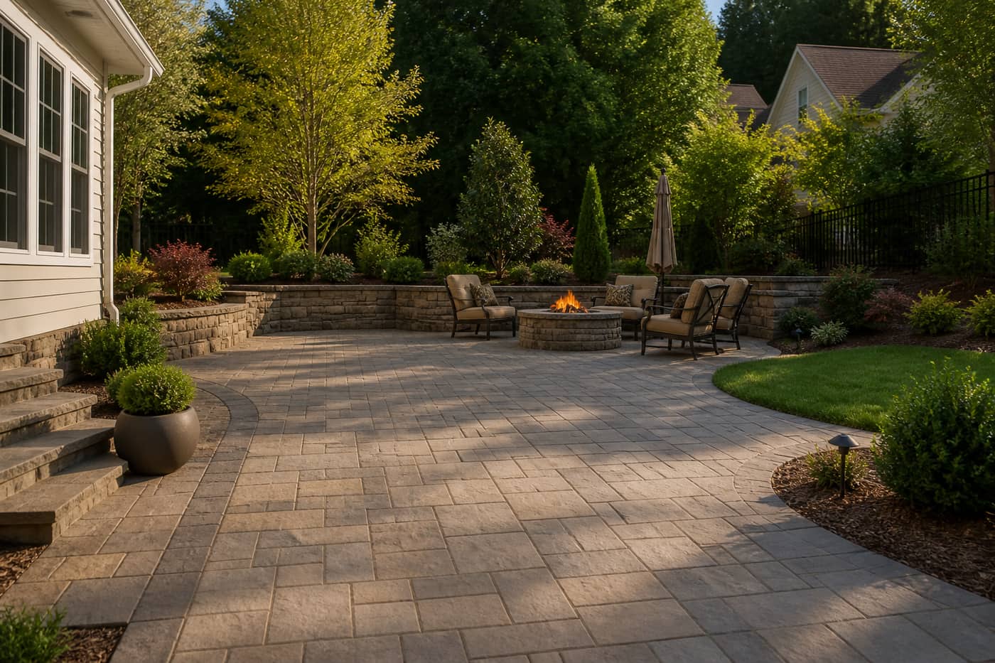 Paver patio installation in Charlotte